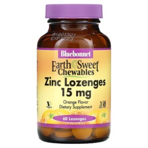 Bluebonnet Nutrition EarthSweet Chewables Zinc Lozenges Orange 15 mg 60 Lozenges 743715007451