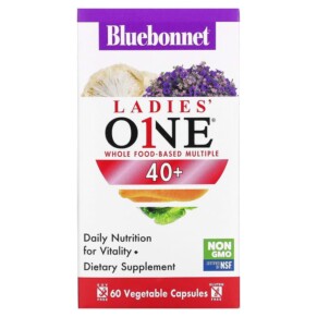 Bluebonnet Nutrition Ladies One Whole Food-Based Multiple 40+ 60 Vegetable Capsules 743715001558