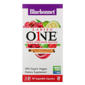 Bluebonnet Nutrition Ladies' ONE Whole Food-Based Multiple 90 Vegetable Capsules 743715001374