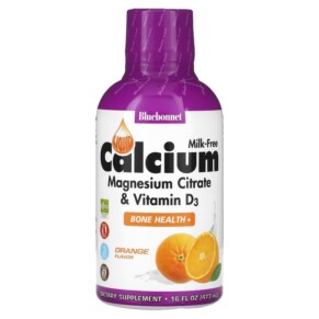 Bluebonnet Nutrition Liquid Calcium Magnesium Citrate & Vitamin D3 Orange 16 fl oz (473 ml) 743715006904