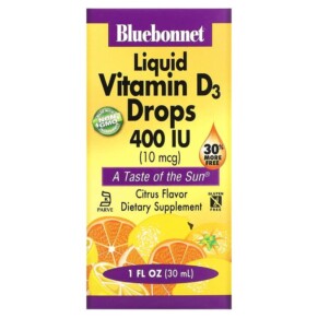 Bluebonnet Nutrition Liquid Vitamin D3 Drops Citrus 10 mcg (400 IU) 1 fl oz (30 ml) 743715003729