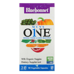 Bluebonnet Nutrition Men's ONE Whole Food-Based Multiple 90 Vegetable Capsules 743715001435