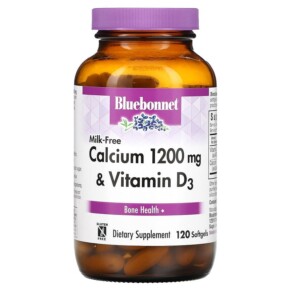 Bluebonnet Nutrition Milk-Free Calcium & Vitamin D3 600 mg 120 Softgels 743715007048