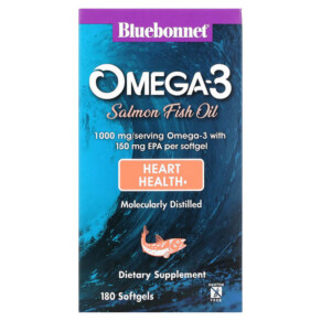 Bluebonnet Nutrition Omega-3 Salmon Fish Oil 1.000 mg 180 Softgels 743715009530