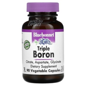Bluebonnet Nutrition Triple Boron Citrate Aspartate Glycinate 90 Vegetable Capsules 743715006850