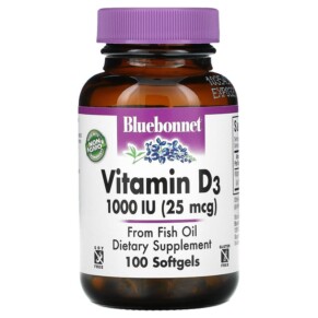Bluebonnet Nutrition Vitamin D3 25 mcg (1.000 IU) 100 Softgels 743715003088