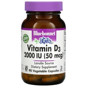 Bluebonnet Nutrition Vitamin D3 50 mcg (2.000 IU) 90 Vegetable Capsules 743715003149