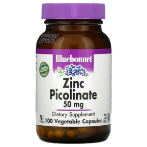 Bluebonnet Nutrition Zinc Picolinate 50 mg 100 Vegetable Capsules 743715007406