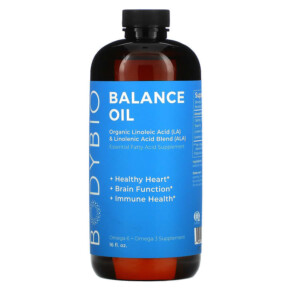 BodyBio Balance Oil Organic Linoleic Acid (LA) and Linolenic Acid Blend (ALA) 16 fl oz (473 ml) 743474030165