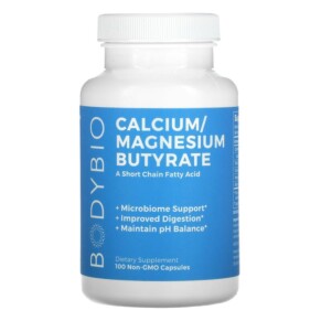 BodyBio Calcium/ Magnesium Butyrate 100 Non-GMO Capsules 743474993200