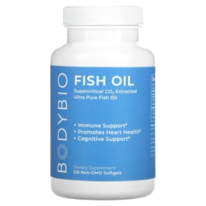 BodyBio Fish Oil 120 Non-GMO Softgels 743474993958