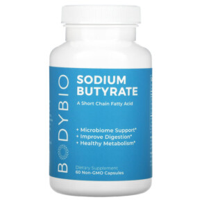 BodyBio Sodium Butyrate 60 Non-GMO Capsules 743474999929