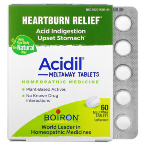 Boiron Acidil Acid Indigestion Unflavored 60 Meltaway Tablets 306962608606