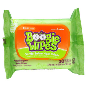 Boogie Wipes Gentle Saline Nose Wipes Fresh Scent 30 Wipes 897752002013