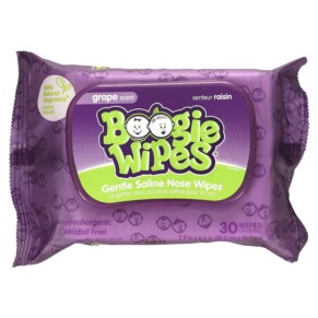 Boogie Wipes Gentle Saline Nose Wipes Grape Scent 30 Wipes 897752002037