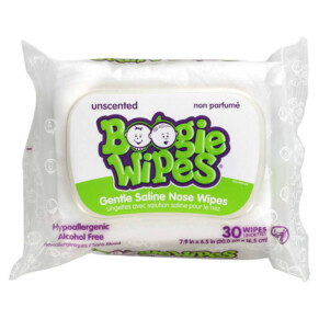 Boogie Wipes Gentle Saline Nose Wipes Unscented 30 Wipes 897752002211