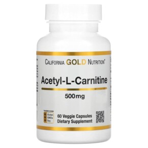 California Gold Nutrition Acetyl-L-Carnitine 500 mg 60 Veggie Capsules 898220011254