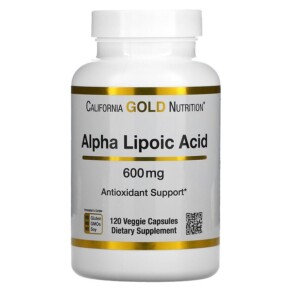 California Gold Nutrition Alpha Lipoic Acid 600 mg 120 Veggie Capsules 898220013647