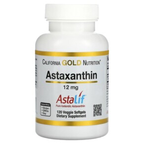 California Gold Nutrition Astaxanthin Astalif Pure Icelandic 12 mg 120 Veggie Softgels 898220011049
