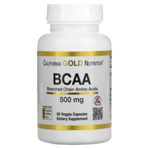 California Gold Nutrition BCAA AjiPure Branched Chain Amino Acids 500 mg 60 Veggie Caps 898220011278