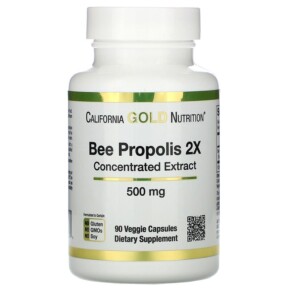 California Gold Nutrition Bee Propolis 2X Concentrated Extract 500 mg 90 Veggie Caps 898220009459