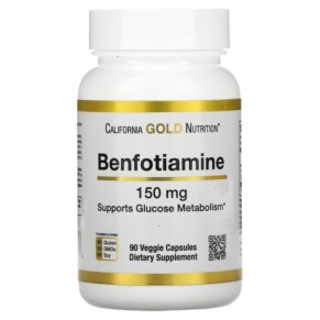 California Gold Nutrition Benfotiamine 150 mg 90 Veggie Capsules 898220020256
