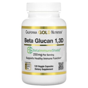 California Gold Nutrition Beta Glucan 1-3D with Beta-ImmuneShield 125 mg 120 Veggie Capsules 898220017966