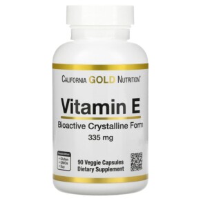 California Gold Nutrition Bioactive Vitamin E 335 mg (500 IU) 90 Veggie Capsules 898220019663