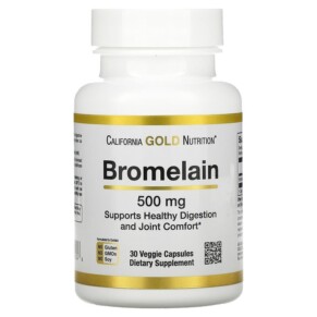 California Gold Nutrition Bromelain 500 mg 30 Veggie Capsules 898220021048