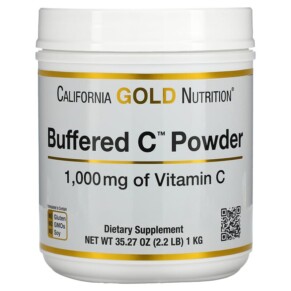 California Gold Nutrition Buffered Gold C Non-Acidic Vitamin C Powder Sodium Ascorbate 1.000 mg 2.2 lb (1 kg) 898220018796