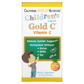 California Gold Nutrition Children's Liquid Vitamin C Orange Flavor 4 fl oz (118 ml) 898220010998