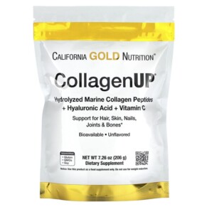 California Gold Nutrition CollagenUP Hydrolyzed Marine Collagen Peptides with Hyaluronic Acid and Vitamin C Unflavored 7.26 oz (206 g) 898220010332