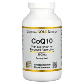 California Gold Nutrition CoQ10 USP with Bioperine 200 mg 360 Veggie Capsules 898220014279