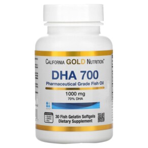 California Gold Nutrition DHA 700 Fish Oil Pharmaceutical Grade 1.000 mg 30 Fish Gelatin Softgels 898220012527