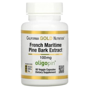 California Gold Nutrition French Maritime Pine Bark Extract Oligopin 100 mg 60 Veggie Capsules 898220011957