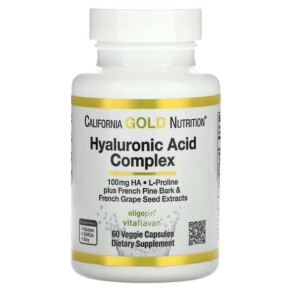 California Gold Nutrition Hyaluronic Acid Complex 60 Veggie Capsules 898220008568