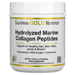 California Gold Nutrition Hydrolyzed Marine Collagen Peptides Unflavored 17.64 oz (500 g) 898220018642