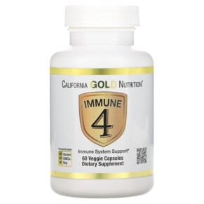 California Gold Nutrition Immune 4 Immune System Support 60 Veggie Capsules 898220018420