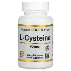 California Gold Nutrition L-Cysteine AjiPure 500 mg 60 Veggie Capsules 898220011308