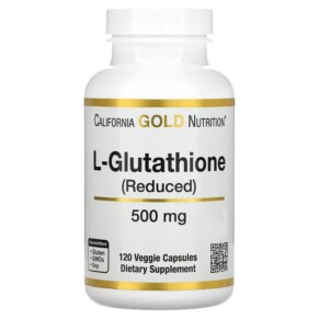 California Gold Nutrition L-Glutathione (Reduced) 500 mg 120 Veggie Capsules 898220018987