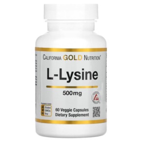 California Gold Nutrition L-Lysine 500 mg 60 Veggie Capsules 898220011322