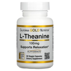 California Gold Nutrition L-Theanine Featuring AlphaWave 200 mg 60 Veggie Capsules 898220012435