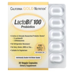 California Gold Nutrition LactoBif 100 Probiotics 100 Billion CFU 30 Veggie Capsules 898220010530