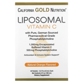 California Gold Nutrition Liposomal Vitamin C 1.000 mg 30 Packets 0.2 oz (5.7 ml) Each 898220010721