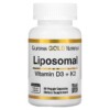California Gold Nutrition Liposomal Vitamin K2+ D3 60 Veggie Capsules 898220018758