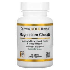 California Gold Nutrition Magnesium Chelate 210 mg 90 Tablets 898220012985