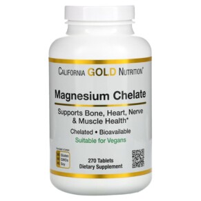 California Gold Nutrition Magnesium Chelate 270 Tablets 898220019694