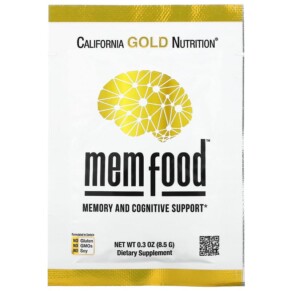 California Gold Nutrition MEM Food Memory & Cognitive Support Individual Packet 0.3 oz (8.5 g) 898220019038