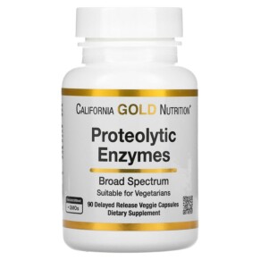 California Gold Nutrition Proteolytic Enzymes 90 Delayed Release Veggie Capsules 898220011544