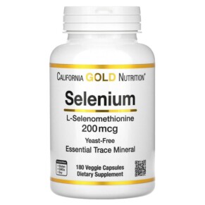 California Gold Nutrition Selenium Yeast-Free 200 mcg 180 Veggie Capsules 898220013524